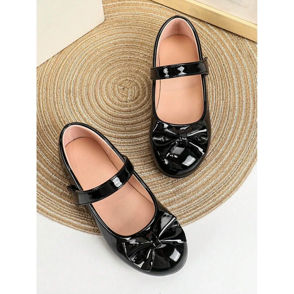 Girls‎ Kids School Bowknot Flats Black Shoes US 12.5 Comfort Lightweight Uniform